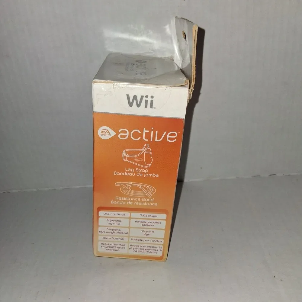 Nintendo Wii Active Accessory Pack Leg Strap & Resistance Band NEW Damaged Box